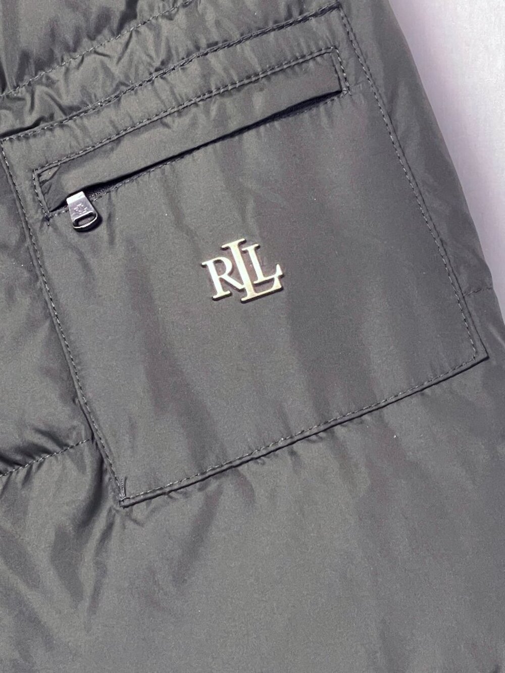 Ralph Lauren Olive Green Down Puffer Jacket Hooded Faux Fur XXL - Picture 2 of 6